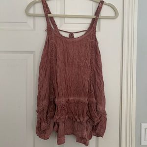 Flowy Distressed Rose Tank Top